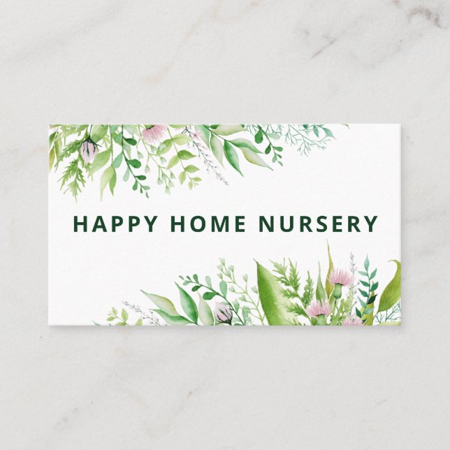 Lush Spring Bouquet Homegrown Plant Nursery Business Card (Front)