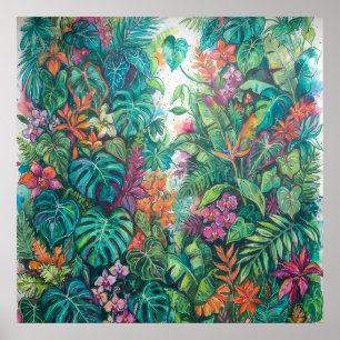 Lush Tropical Botanical Foliage Poster