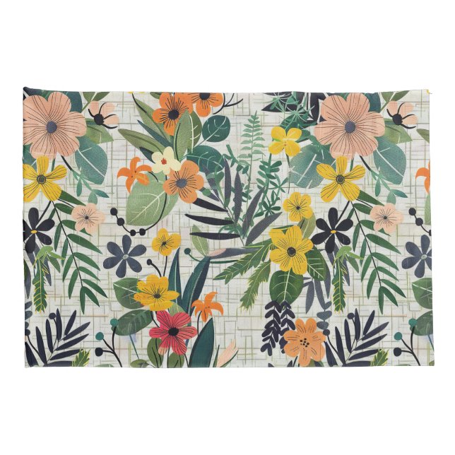 Lush Tropical Garden Botanical Shams (Back-Right)