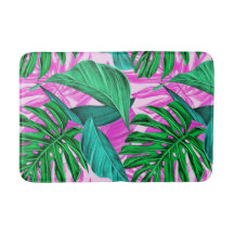 Lush Tropical Island Foliage Bath Mat