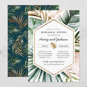 Lush Tropics Rehearsal Dinner Invitation