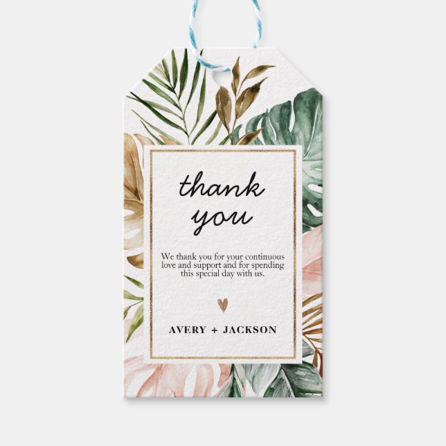Lush Tropics Wedding Favour Tag (Front)