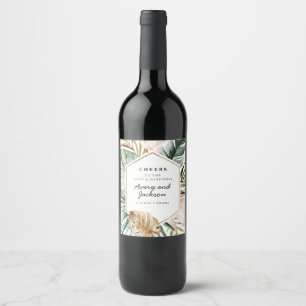 Lush Tropics Wedding Wine Label