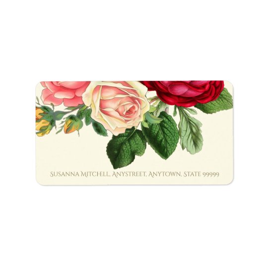 Lush Vintage Floral ID225 Address Label