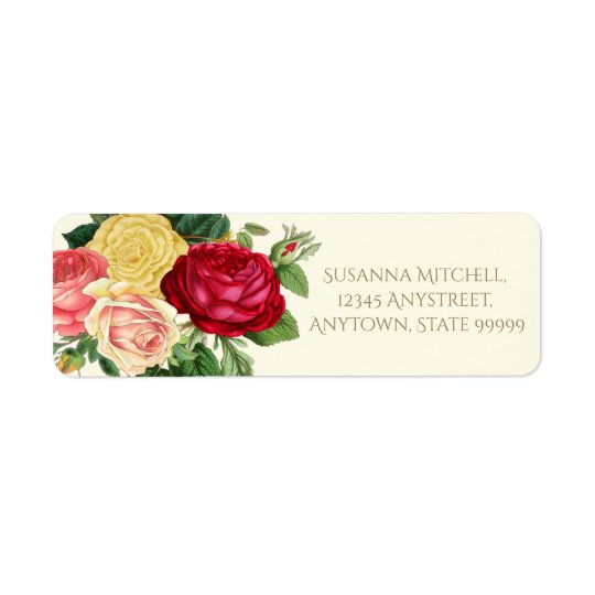 Lush Vintage Floral ID225 Return Address Label