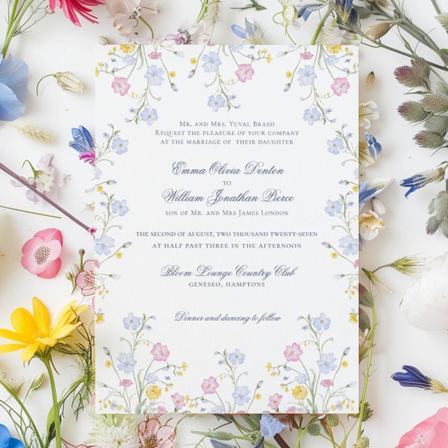Lush Wildflower Meadow Wedding Invitation (Creator Uploaded)