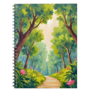 Lush Wood Stroll   Green Nature Watercolor Notebook