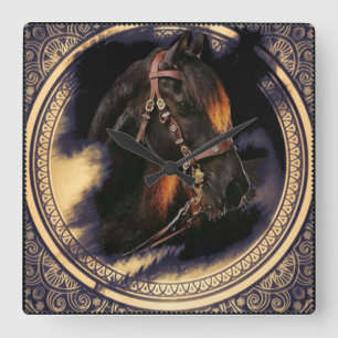 Lusitan horse square wall clock