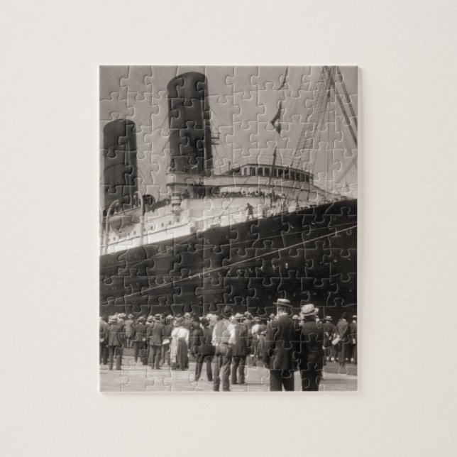 Lusitania Arrives New York City 1907 Jigsaw Puzzle (Vertical)