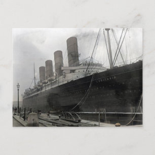 Lusitania Liverpool Docks 1906 Vintage Ocean Liner Postcard