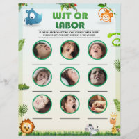 Lust Or Labour Baby Shower Game [Animal Theme]