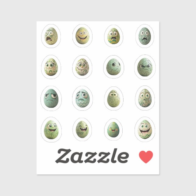 Lustic Chibi Easter eggs stickers - 16 pieces (Sheet)