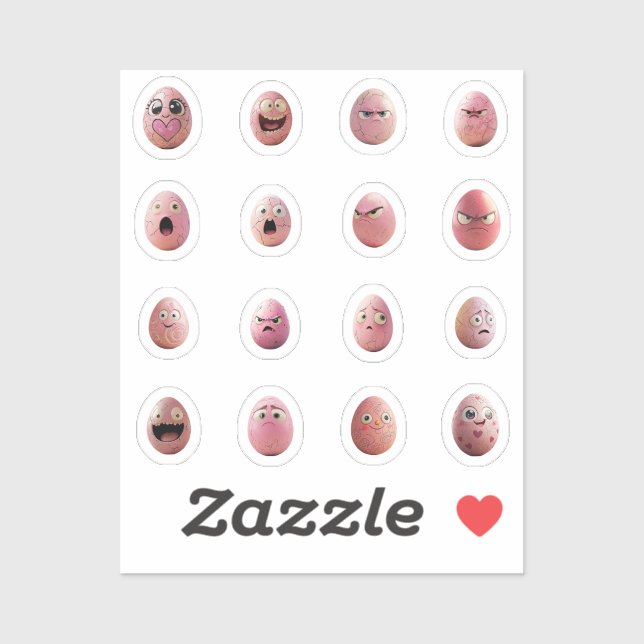 Lustic Chibi Easter eggs stickers - 16 pieces (Sheet)