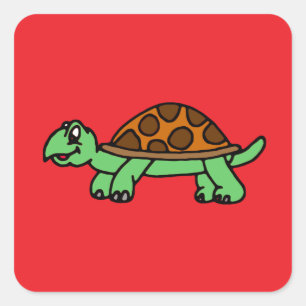 Lustige Schildkröte Square Sticker