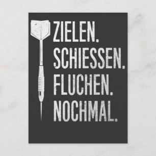 Lustiger Dart Spruch Dartpfeil Probleme Postcard