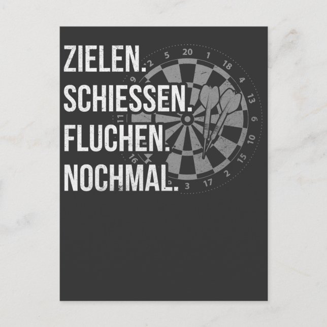 Lustiger Dart Spruch Dartscheibe Dartpfeil Problem Postcard (Front)