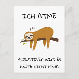 Lustiger Faultier Spruch Geschenk Postkarte Postcard