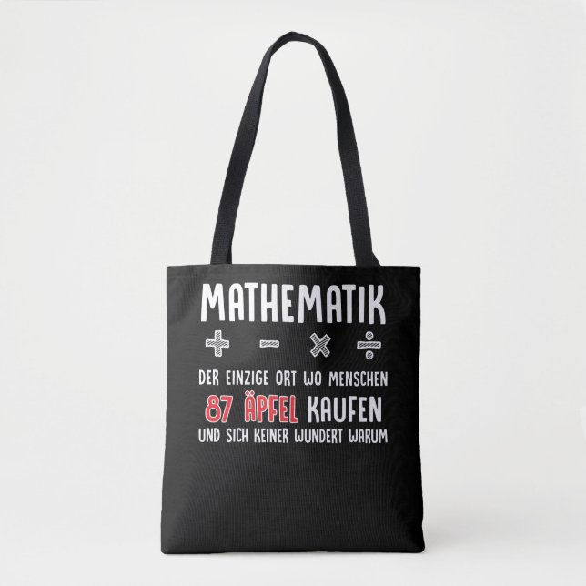 Lustiger Mathe Nerd Spruch Mathematik Schule Tote Bag (Front)