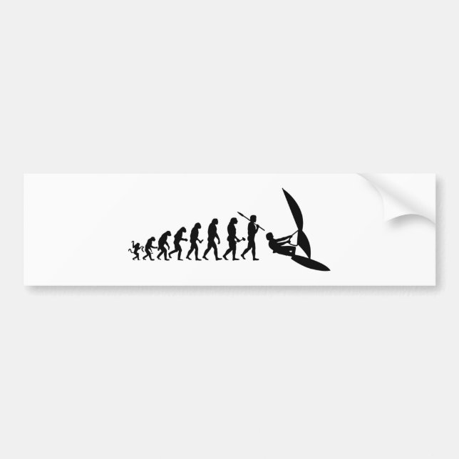 Lustiger Surfer Evolution Bumper Sticker (Front)