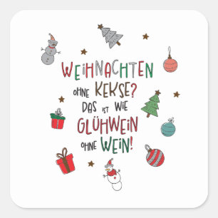 Lustiger Weihnachtsaufkleber Square Sticker