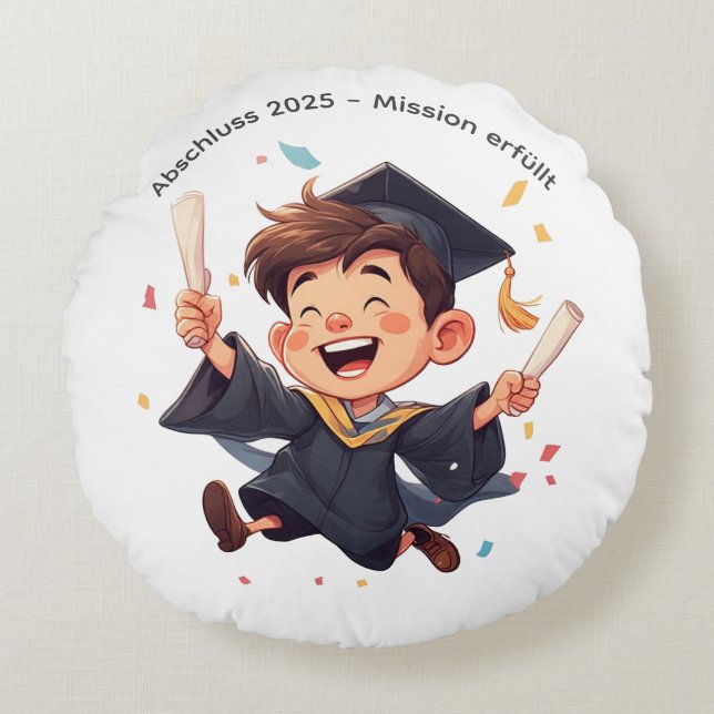  Lustiges Abschluss-Kissen Round Cushion (Front)