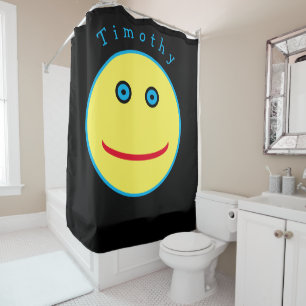 Lustiges Gesicht mit Ihrem Namen Shower Curtain