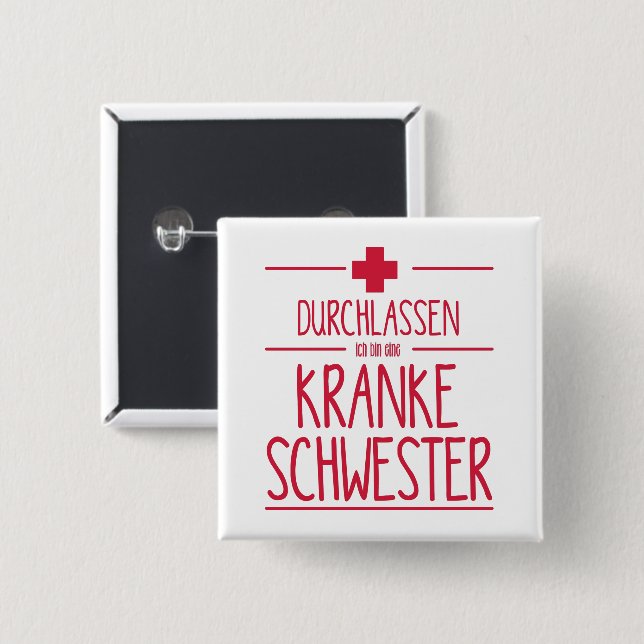 Lustiges Kranke Schwester 15 Cm Square Badge (Front & Back)