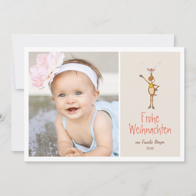 Lustiges Ren-Feiertags-Foto-Gruß (Front)