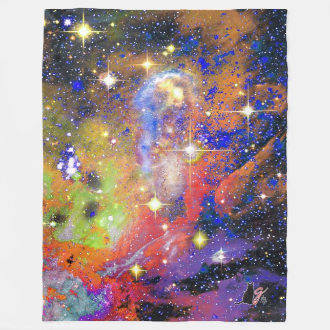 Lustrous Star Field  Fleece Blanket (Front)