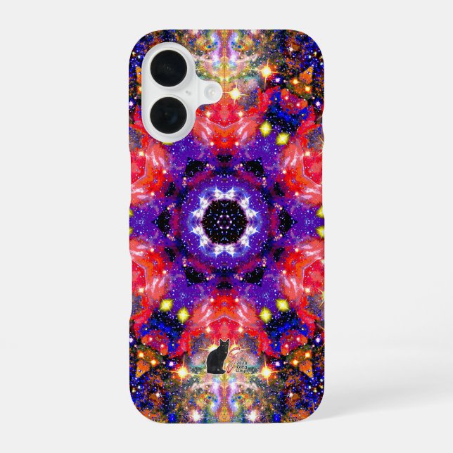Lustrous Stellar Kaleid iPhone 16 Case (Back)
