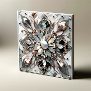 Lustrous Symmetry - Mother of Pearl Designer Tile