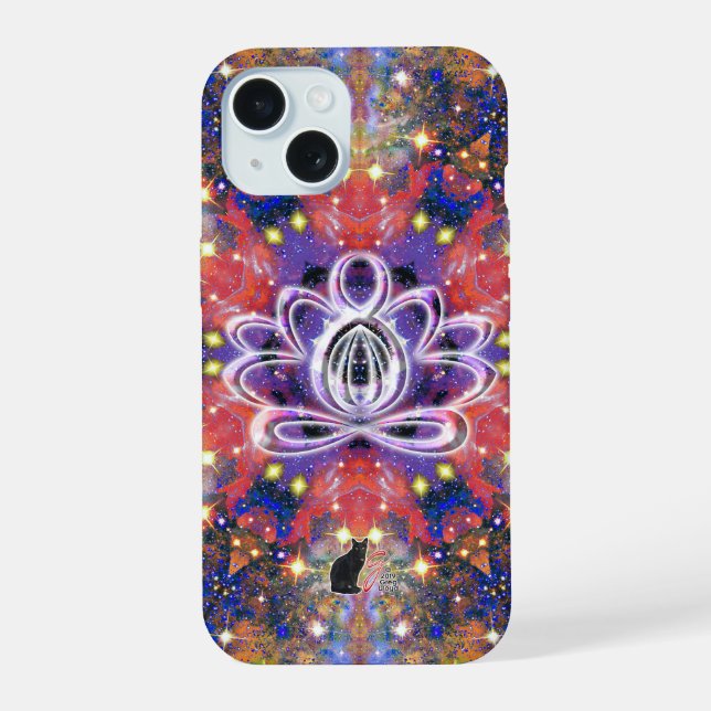 Lustrous Zen Lotus iPhone 15 Case (Back)