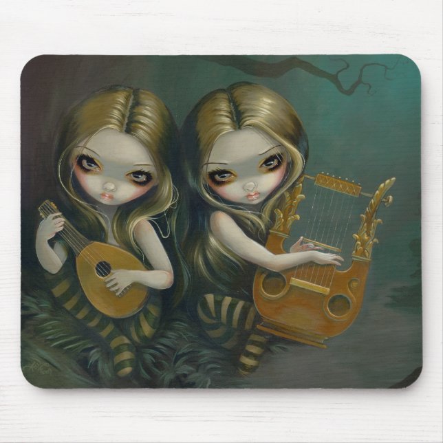 Lute and Lyre gothic fairy Mousepad (Front)