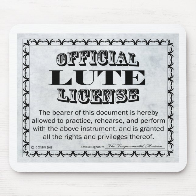 Lute License Mouse Mat (Front)