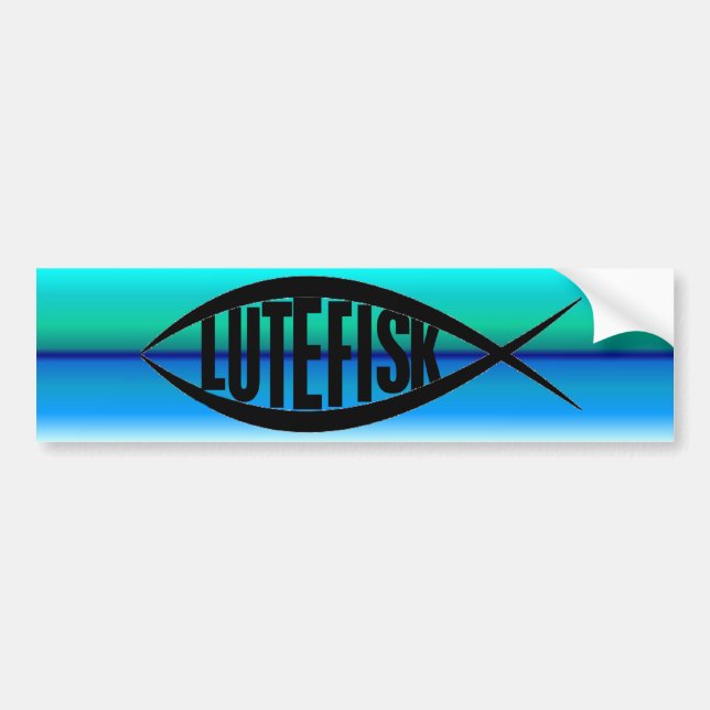 LUTEFISK EMBLEM BUMPER STICKER (Front)