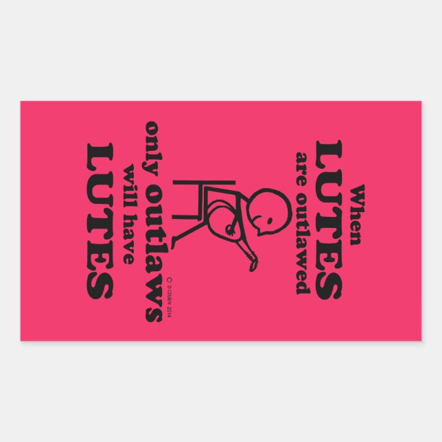 Lutes Outlawed Rectangular Sticker (Front)