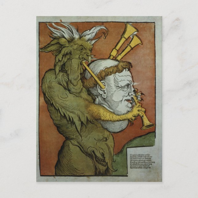 Luther as the Devil's Bagpipes, c.1535 Postcard (Front)