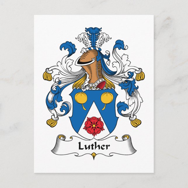 Luther Family Crest Postcard (Front)