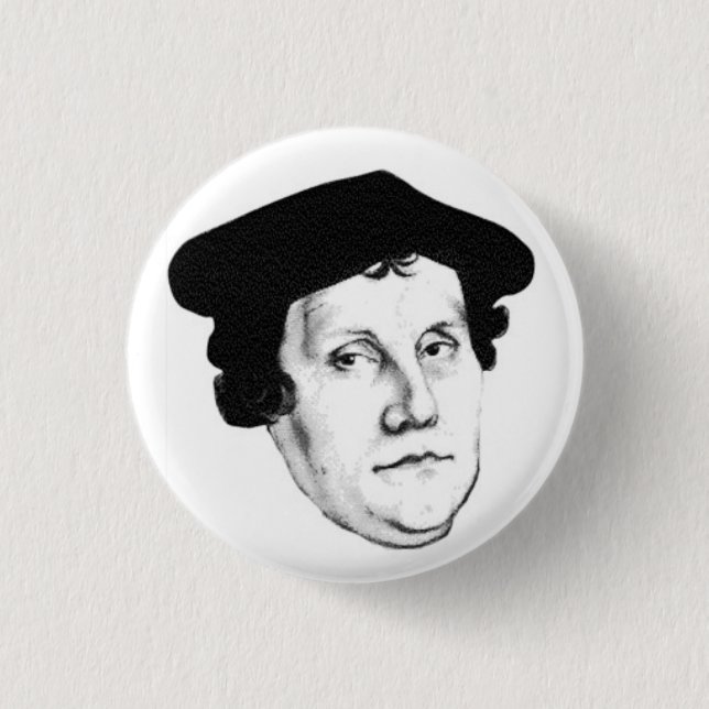 Luther head 3 cm round badge (Front)