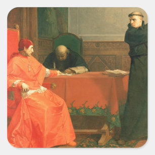 Luther in front of Cardinal Cajetan Square Sticker