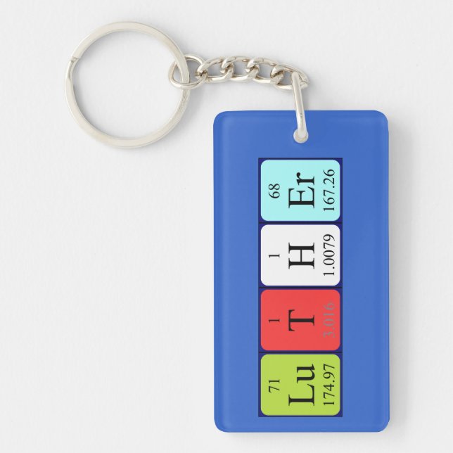 Luther periodic table name keyring (Front)