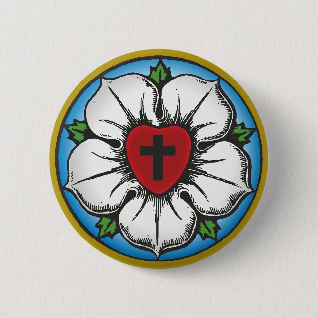 luther rose 6 cm round badge (Front)