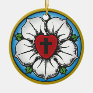 luther rose ceramic tree decoration