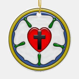 Luther Rose Embossed-Look Ceramic Tree Decoration