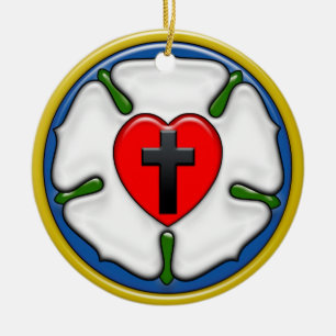 Luther Rose Embossed-Look Ceramic Tree Decoration