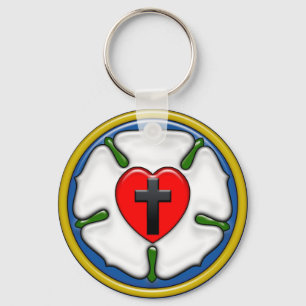 Luther Rose Embossed-Look Key Ring