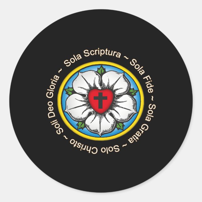 Luther Rose Lutheran Reformation Classic Round Sticker (Front)