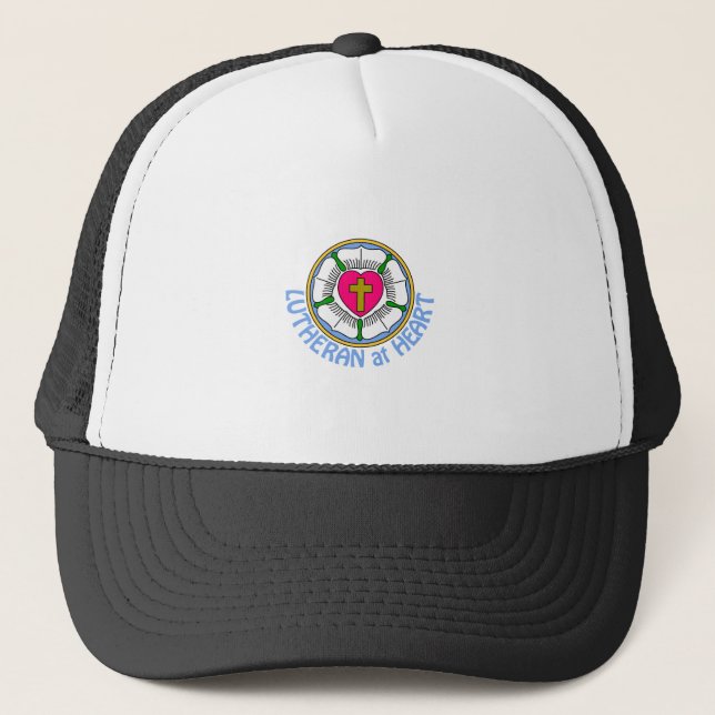 Lutheran At Heart Trucker Hat (Front)
