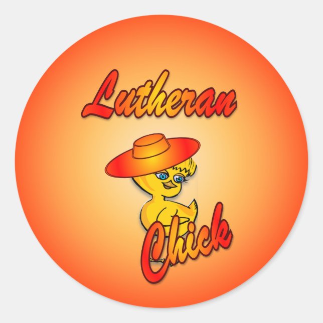 Lutheran Chick #5 Classic Round Sticker (Front)