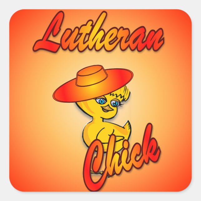 Lutheran Chick #5 Square Sticker (Front)